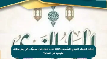 إجازة المولد النبوي الشريف 2025 تحدد موعدها رسميًا.. كم يوم عطلة متبقية في العام؟